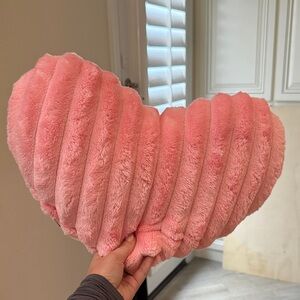 Pink Heart-Shaped Plush Pillow